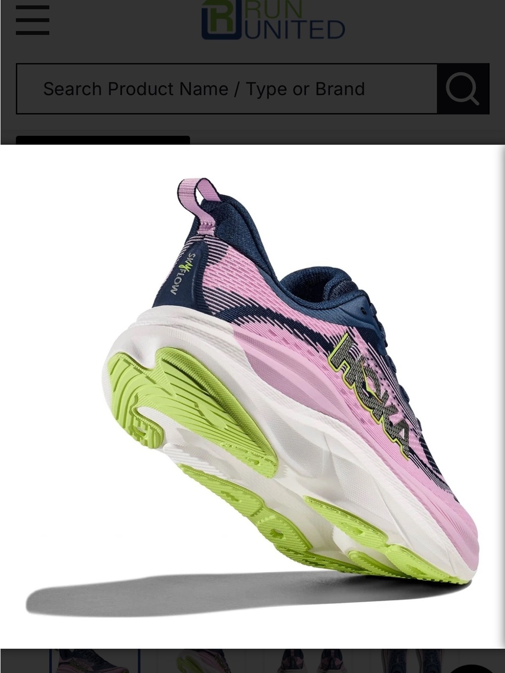 HOKA Skyflow Women's Pink & Navy Running Shoe - Picture 3 of 6